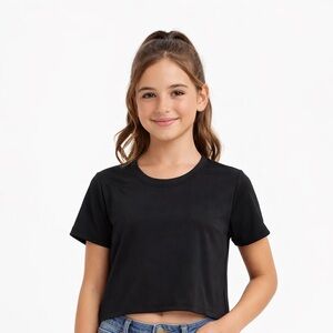 Kids black crop top No brand tag